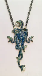 Coiled snake pendant with chain, by Rene Jules Lalique, Paris, 1898-99